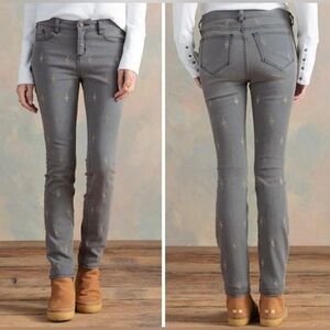 SUNDANCE Women Gray Sequined Primrose Party Fit Skinny Jeans 26